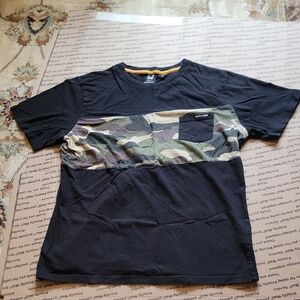 Stylish Black and Camouflage Short Sleeve Tee